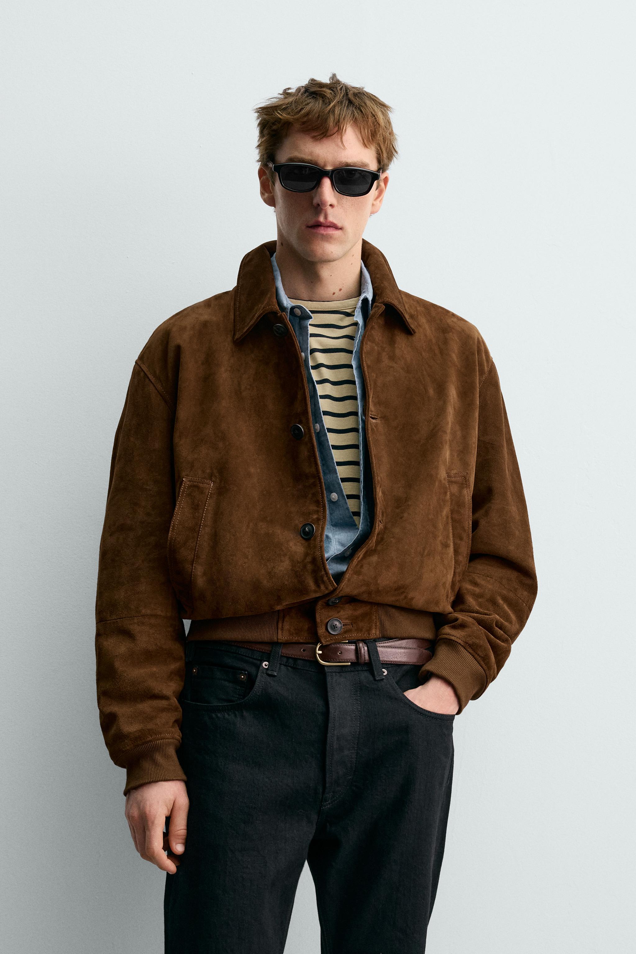 AARON LEVINE X ZARA CROPPED SUEDE LEATHER JACKET